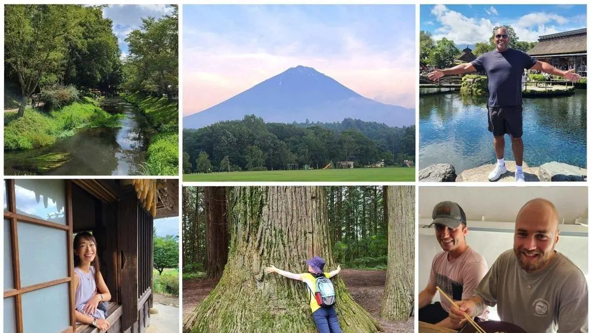 Chureito Pagoda and Mount Fuji from Arakurayama Sengen Park on a private Mt. Fuji tour from Kawaguchiko with a local guide, Japan